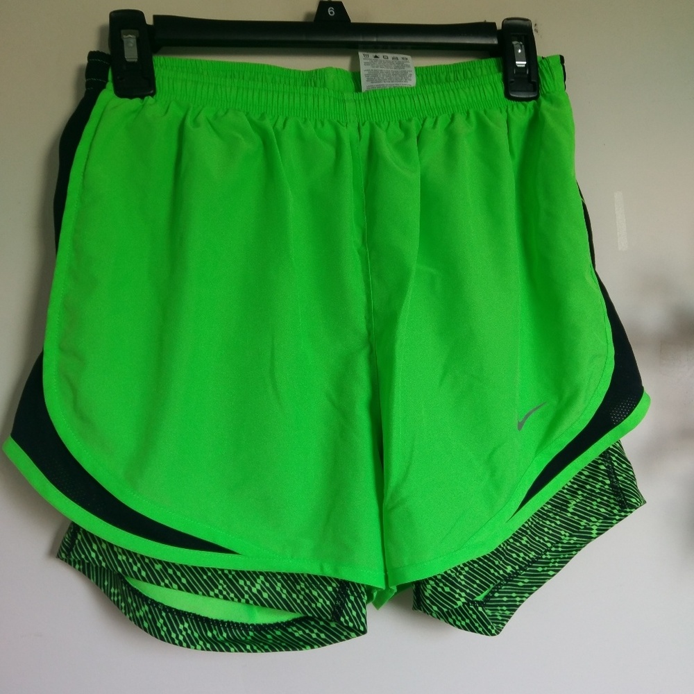 Nike neon double layer shorts